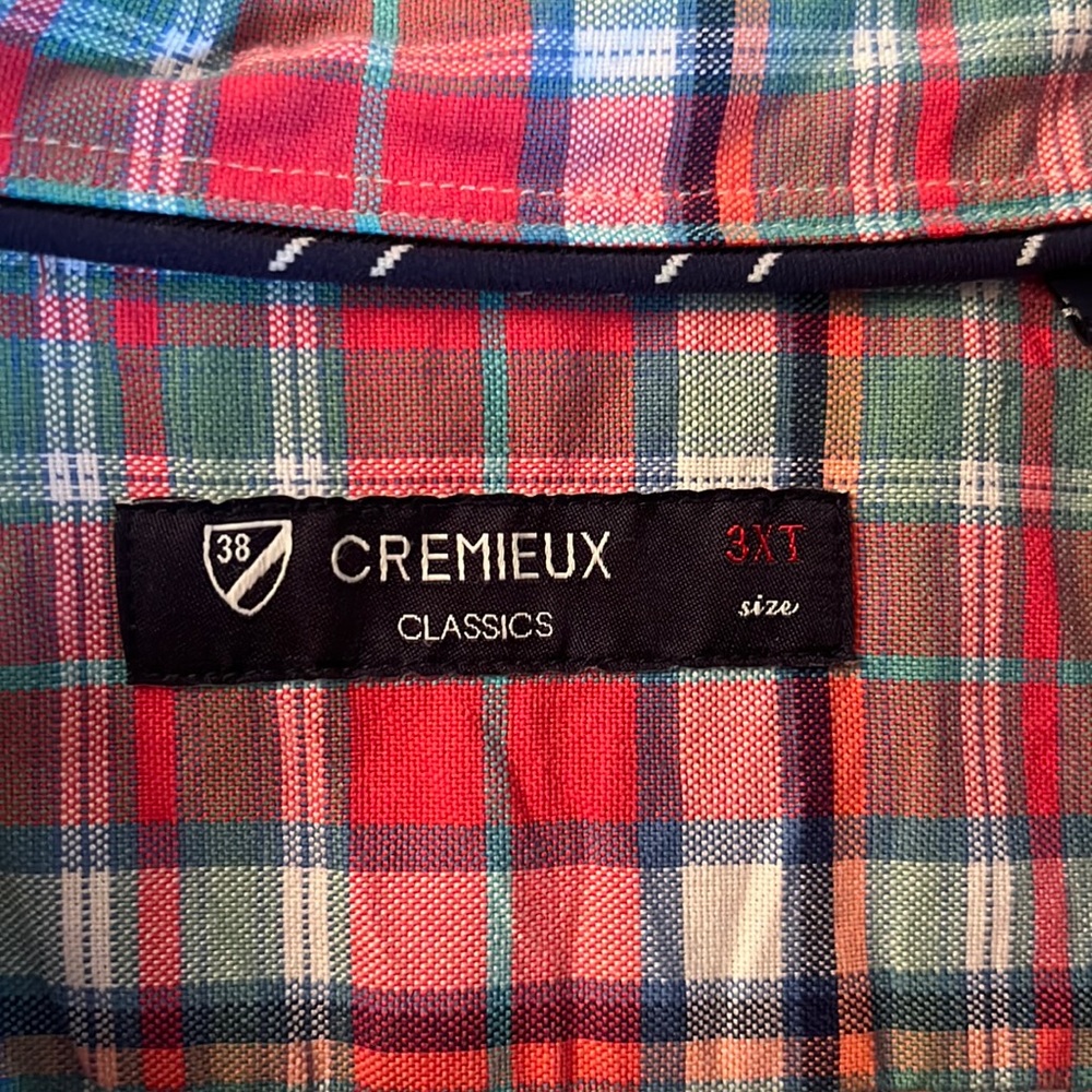 Pink plaid Oxford cloth Cremieux Brand 3XT EUC